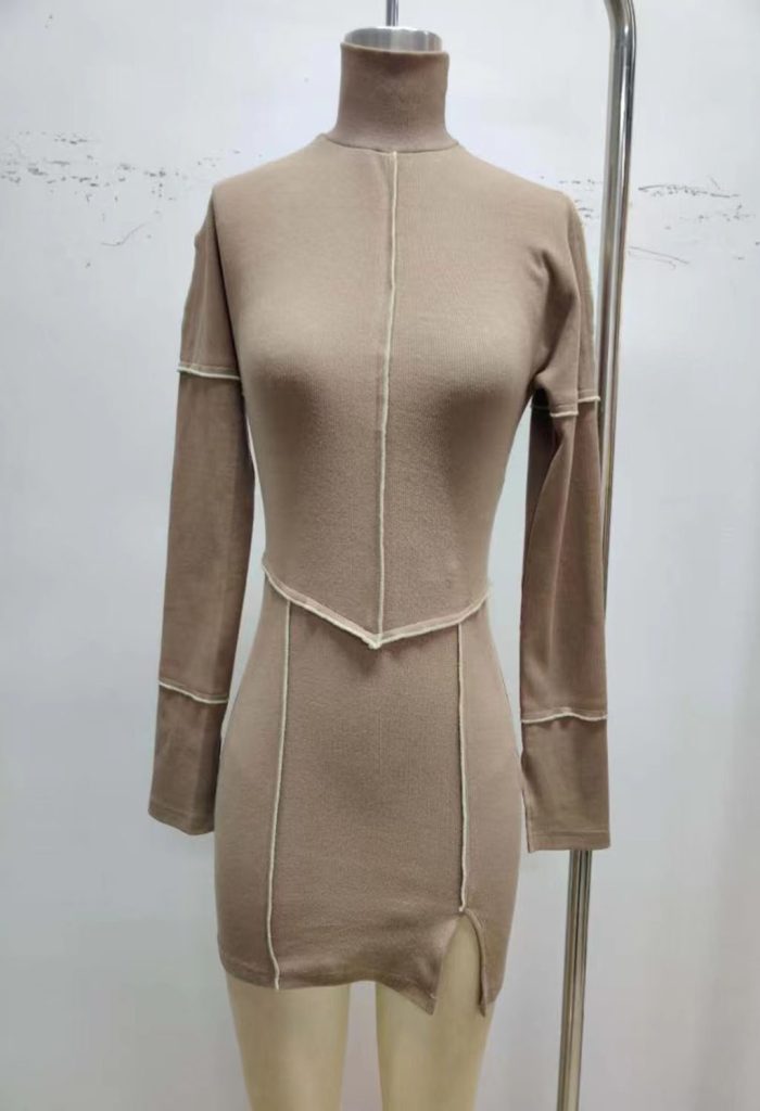 Brown dress weared on factory model